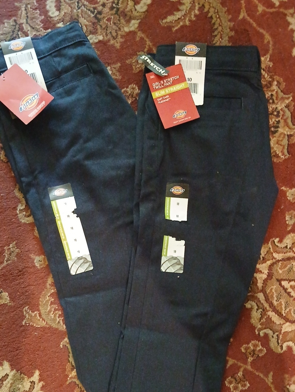 Dickies Dark Girl's Stretch Twill Slim Straight Pants